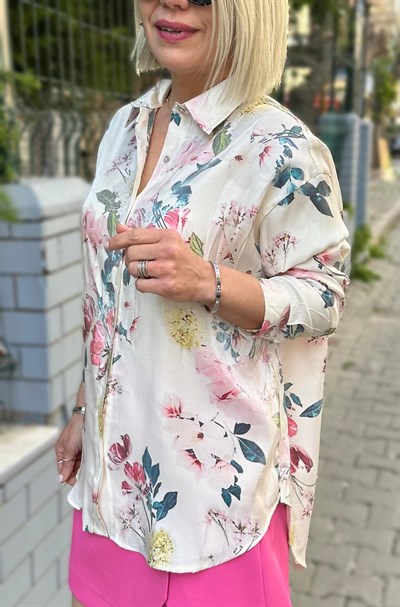 8003 BUZUL DESEN SATEN GÖMLEK
