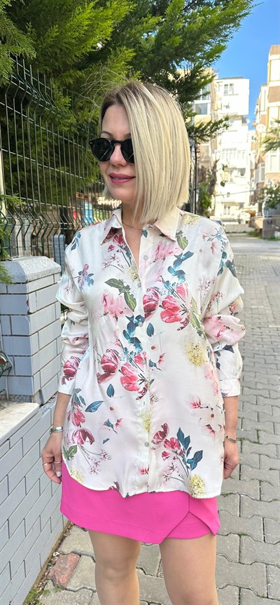 8003 BUZUL DESEN SATEN GÖMLEK
