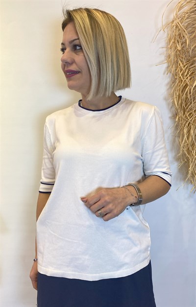 803 BİSİKLET YAKA BİYE DETAY TRİKO