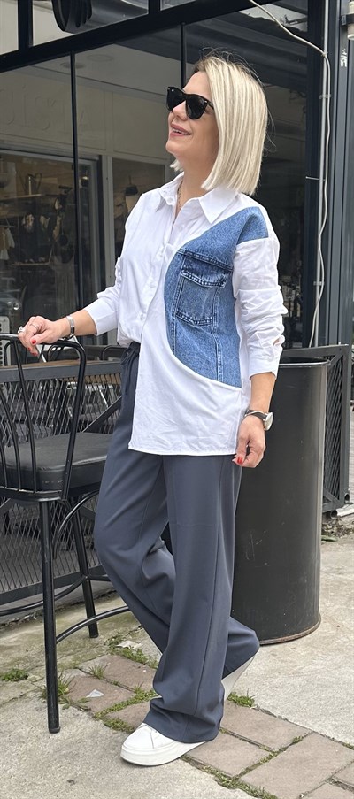 8054 JEAN GARNİ GÖMLEK