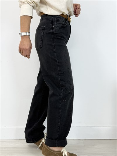 8117 Taşlı, Mom Fit, Parla Jean Pantolon