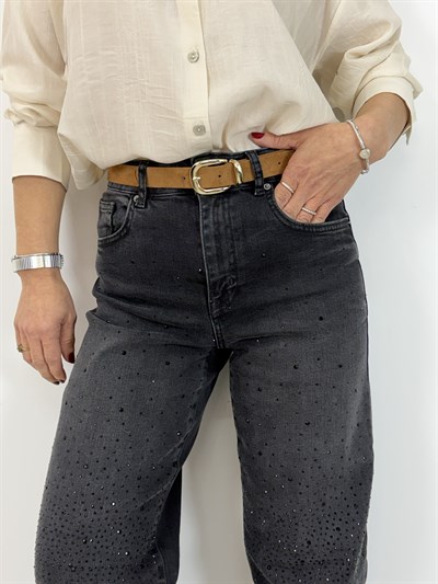 8117 Taşlı, Mom Fit, Parla Jean Pantolon