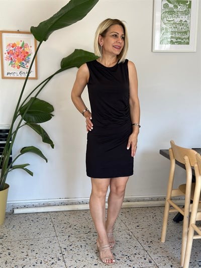8316 KOLSUZ YAN BÜZGÜLÜ LİKRA ELBİSE