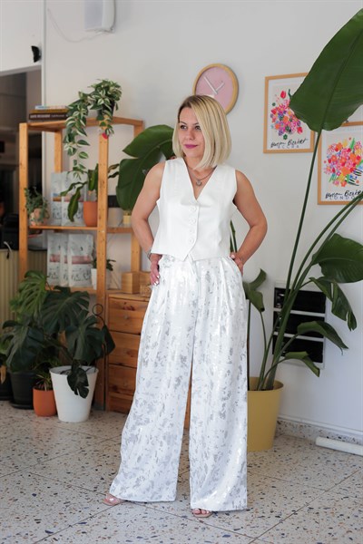 8536 VARAK DESEN BOL PAÇA KETEN PANTOLON