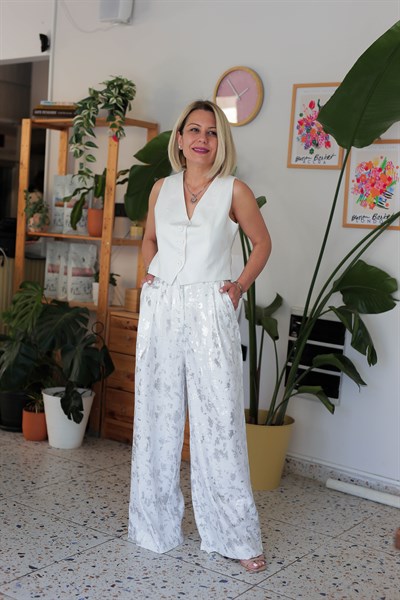 8536 VARAK DESEN BOL PAÇA KETEN PANTOLON