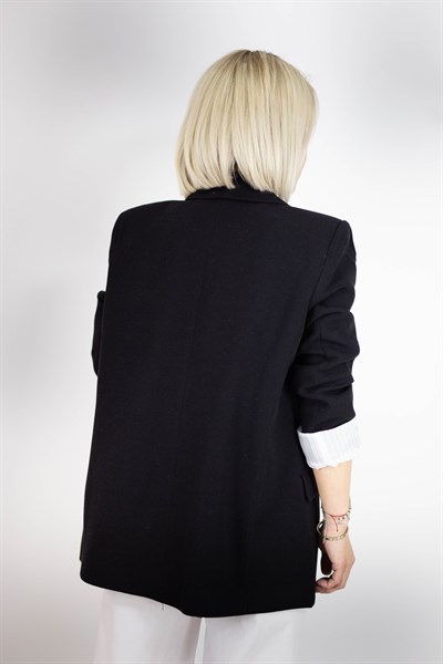 9158 ASTARI ÇİZGİLİ, RAHAT KALIP, KETEN BLAZER CEKET