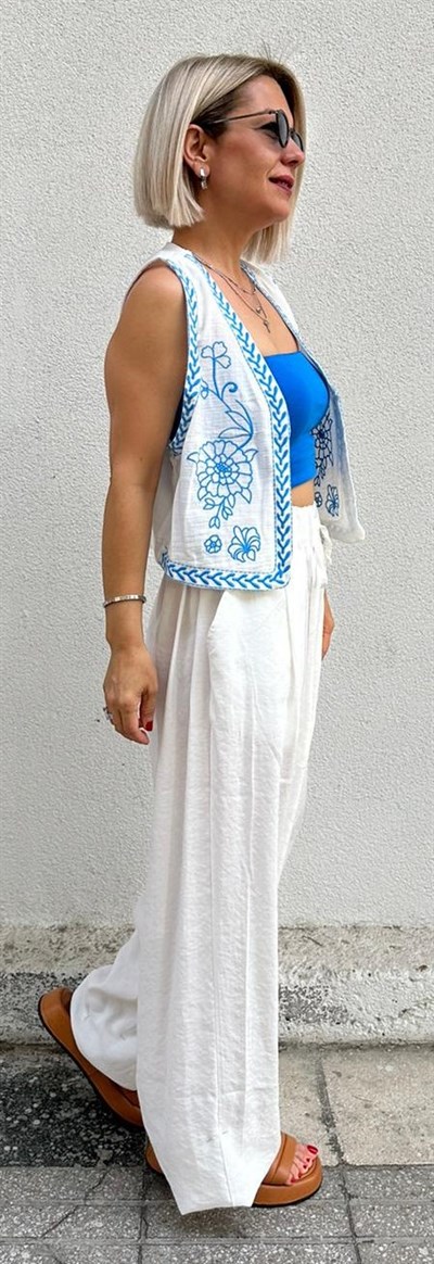962 BEL PİLELİ BOL PAÇA PANTOLON