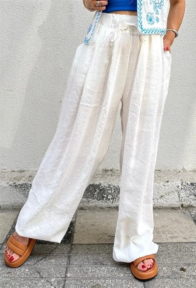 962 BEL PİLELİ BOL PAÇA PANTOLON