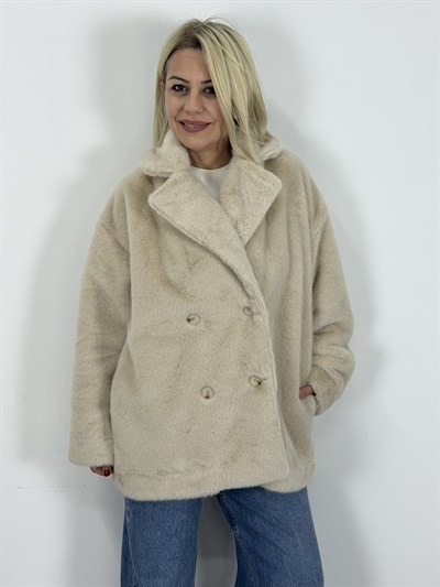 9621 KRUVAZE YAKA, 4 DÜĞME, PELUŞ KABAN