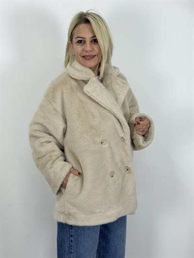 9621 KRUVAZE YAKA, 4 DÜĞME, PELUŞ KABAN