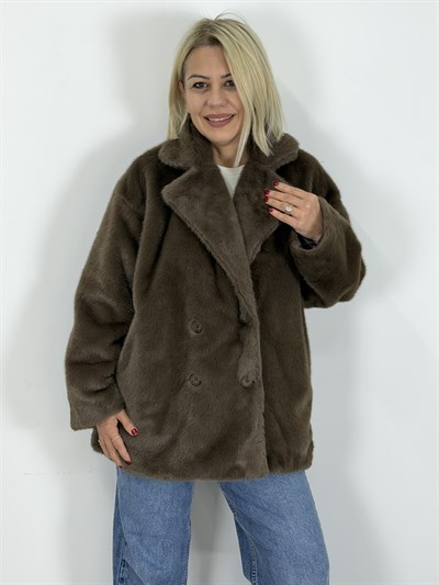 9621 KRUVAZE YAKA, 4 DÜĞME, PELUŞ KABAN