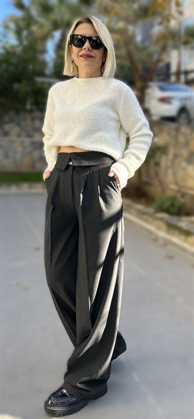 BEL APOLETLİ PALAZZO PANTOLON 5166