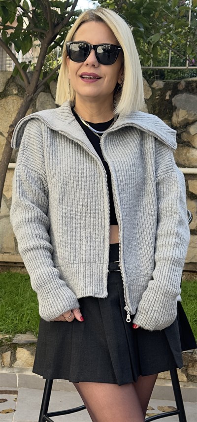 DİK YAKA FERMUARLI HIRKA 399