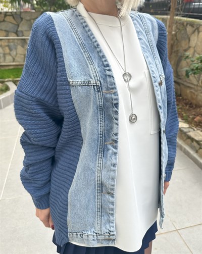 ETEĞİ TRİKO JEAN GARNİLİ HIRKA