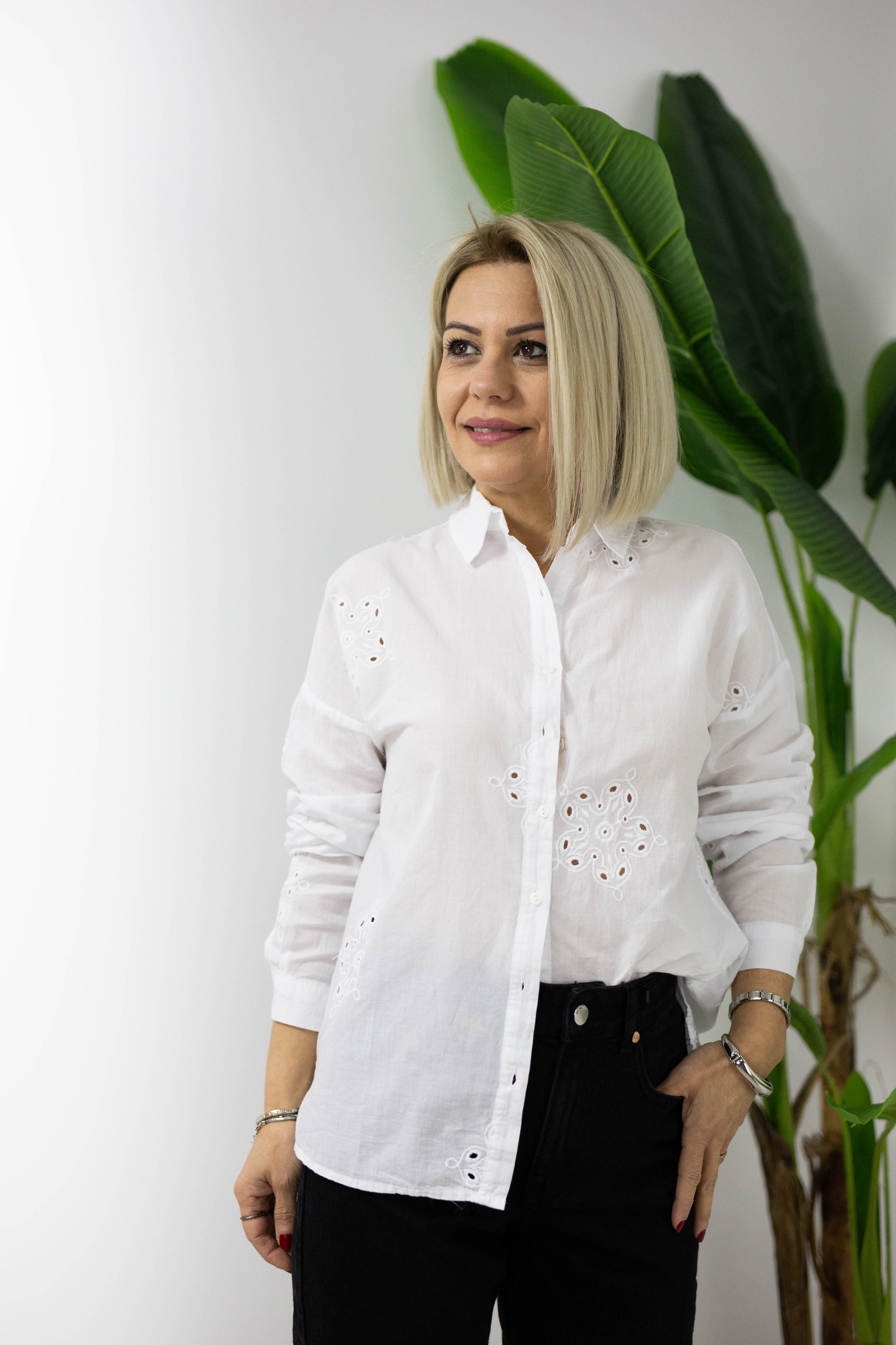 3744 SERPME FİSTOLU PAMUK GÖMLEK