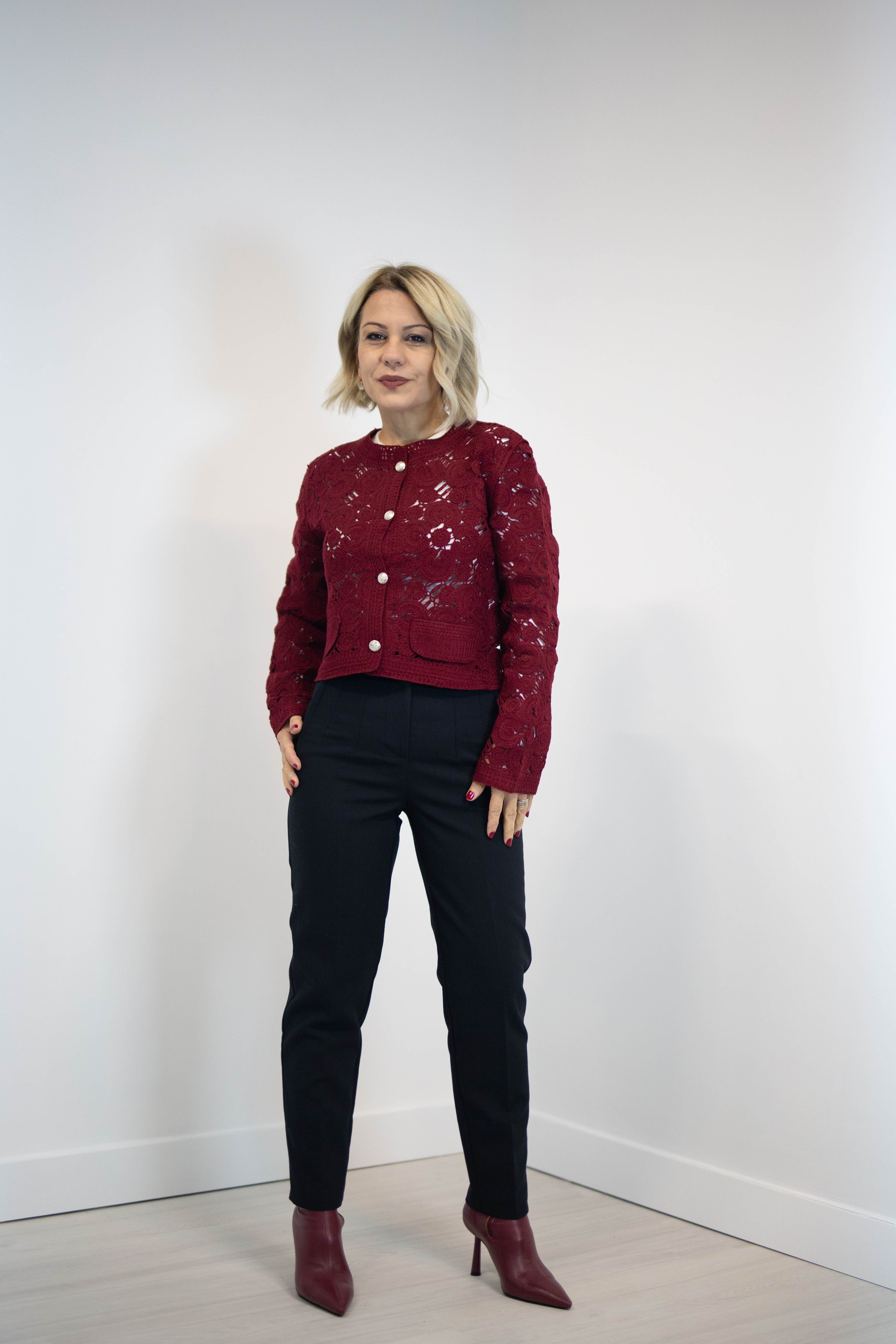 5239 MOTİFLİ, DANTELLİ HIRKA