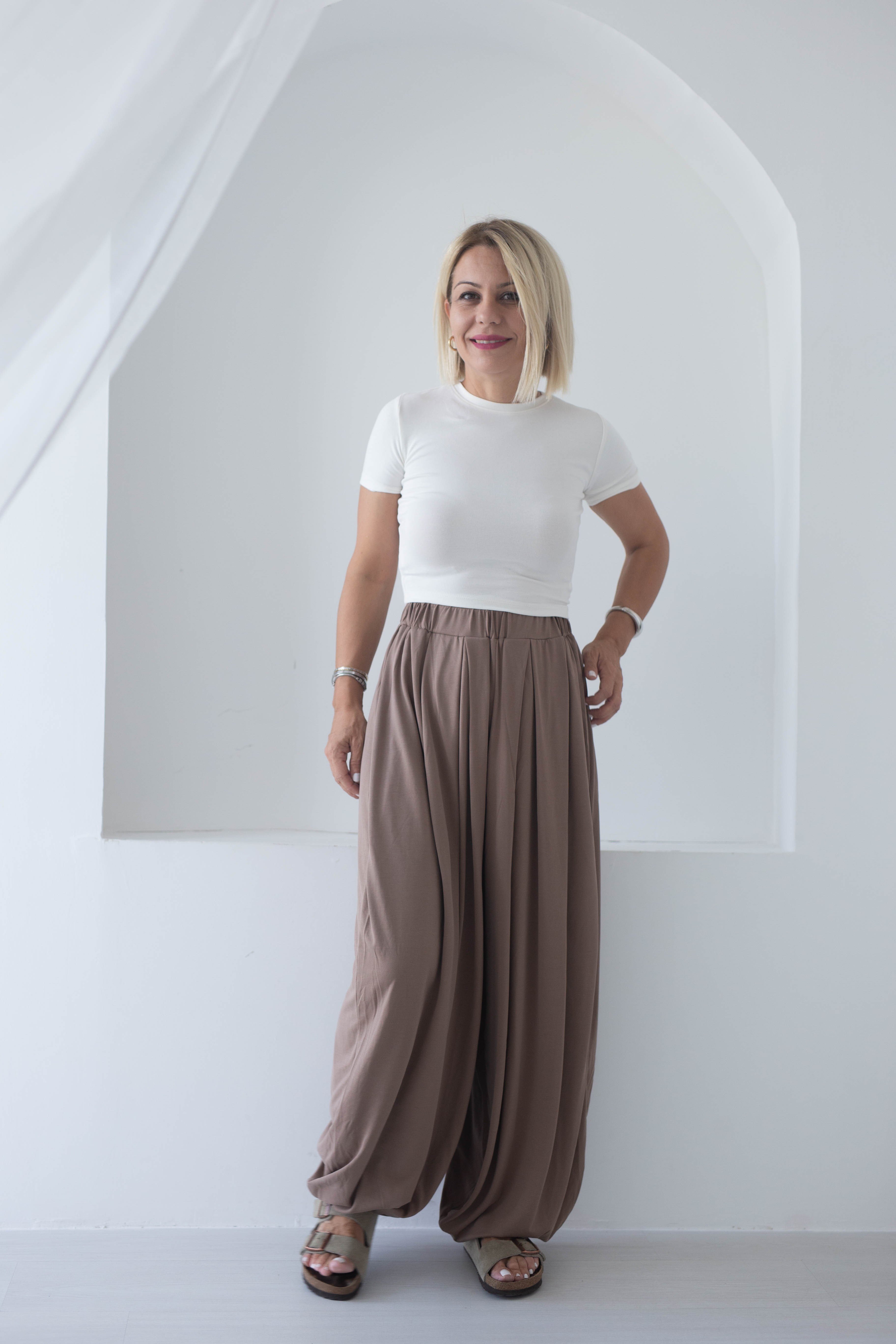 6137 BİSİKLET YAKA MODAL KISA KOL CROP