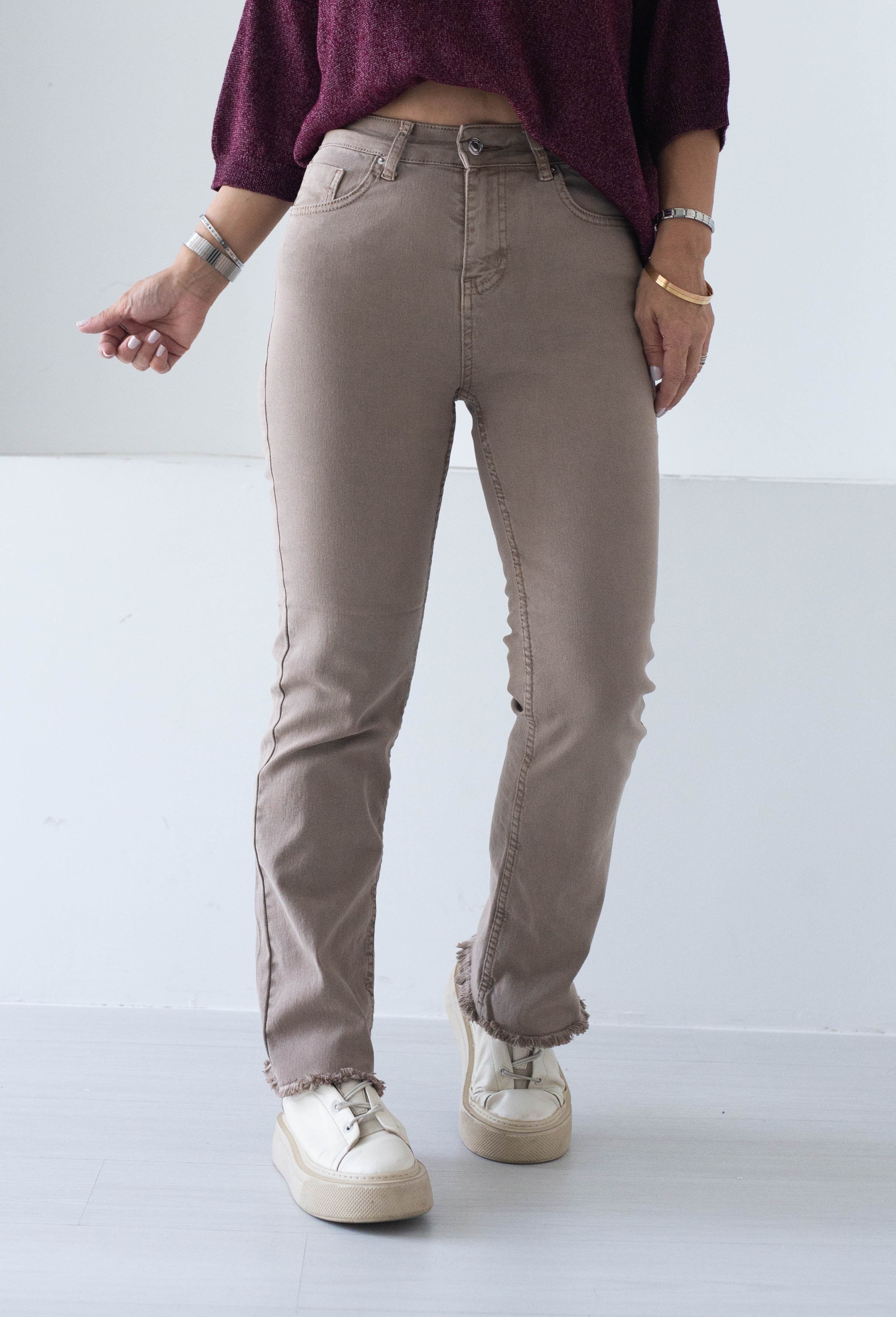 7403 PAÇA PÜSKÜLLÜ MİNİ FLARE JEAN