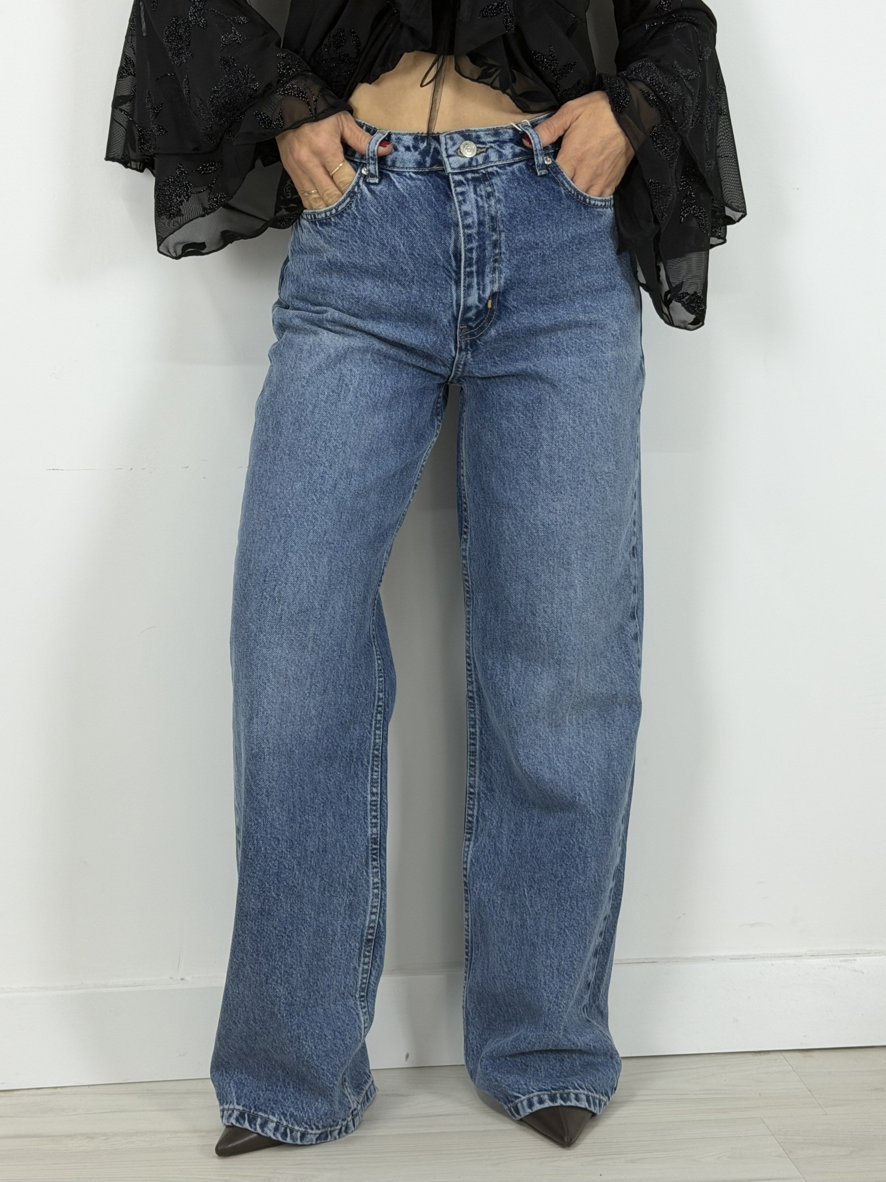 7714 WİDE LEG KALIP JEAN PANTOLON