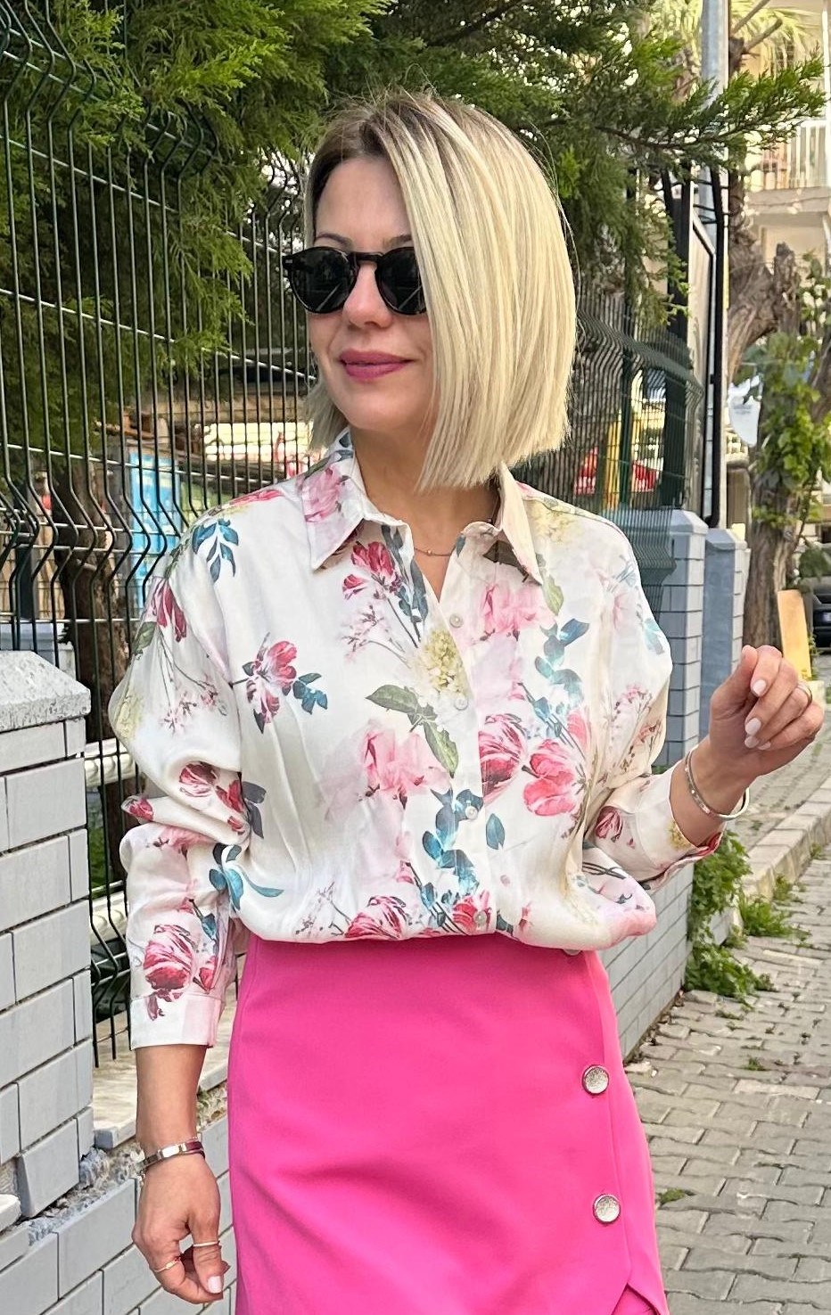 8003 BUZUL DESEN SATEN GÖMLEK