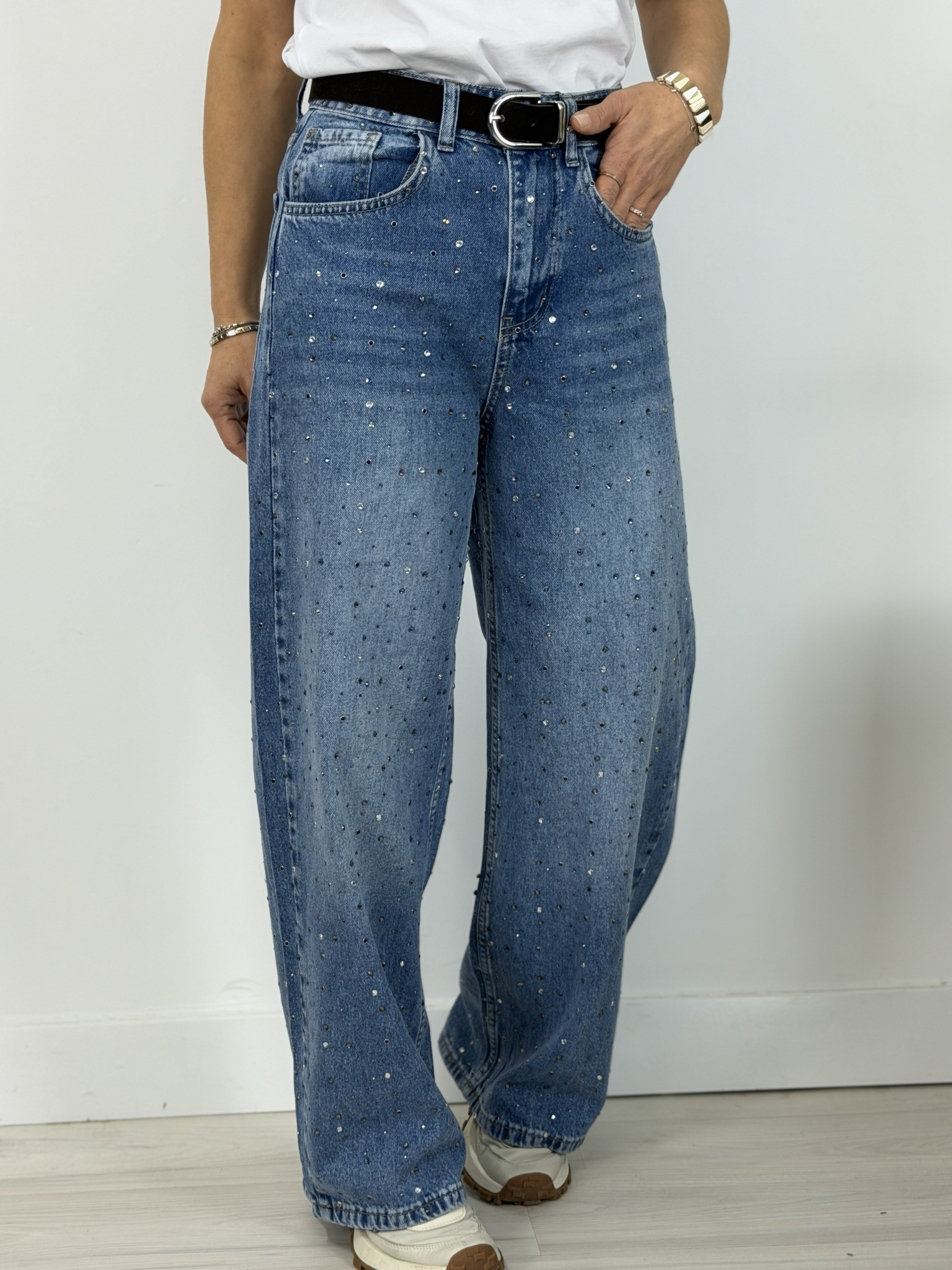 8017 TAŞLI BAGGY JEAN PANTOLON