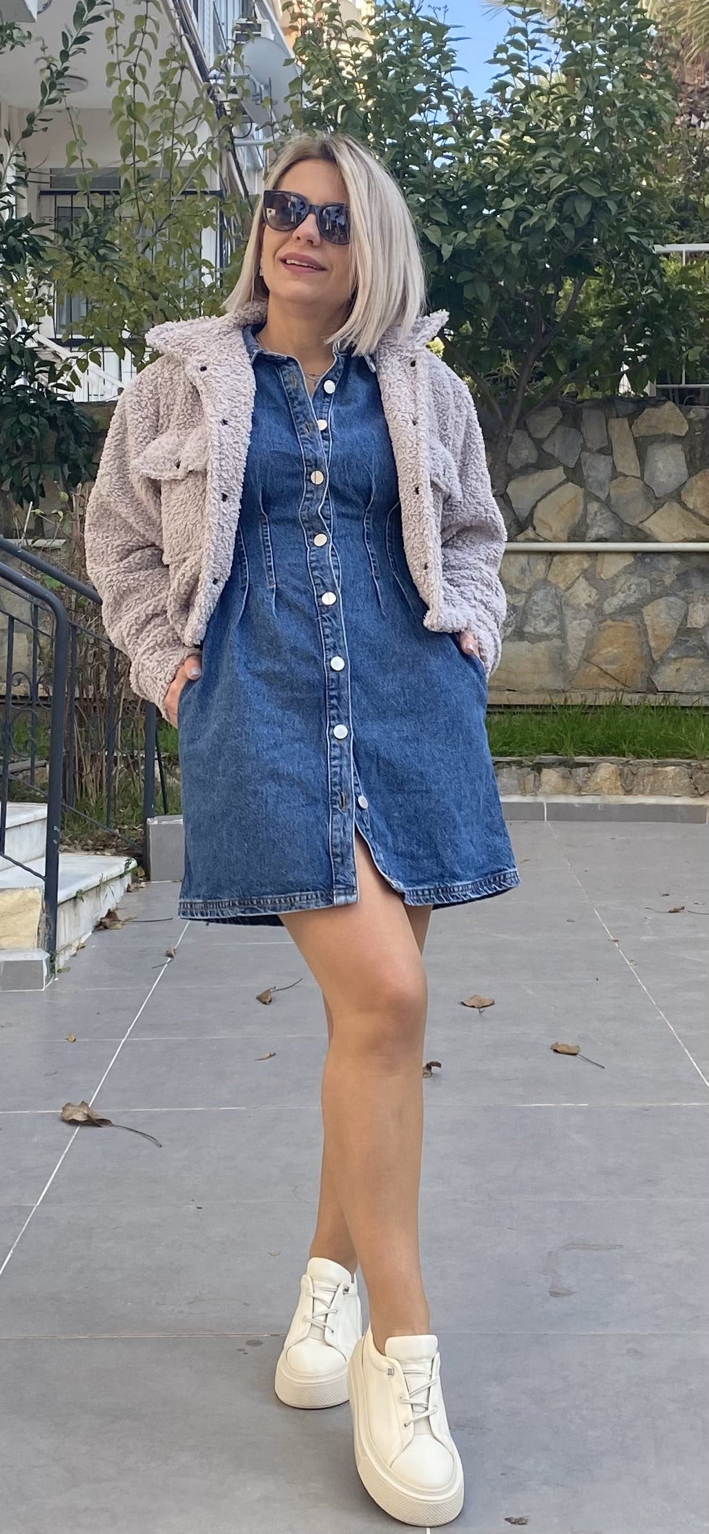 KISA KOL BEL OTURTMA JEAN ELBİSE 286