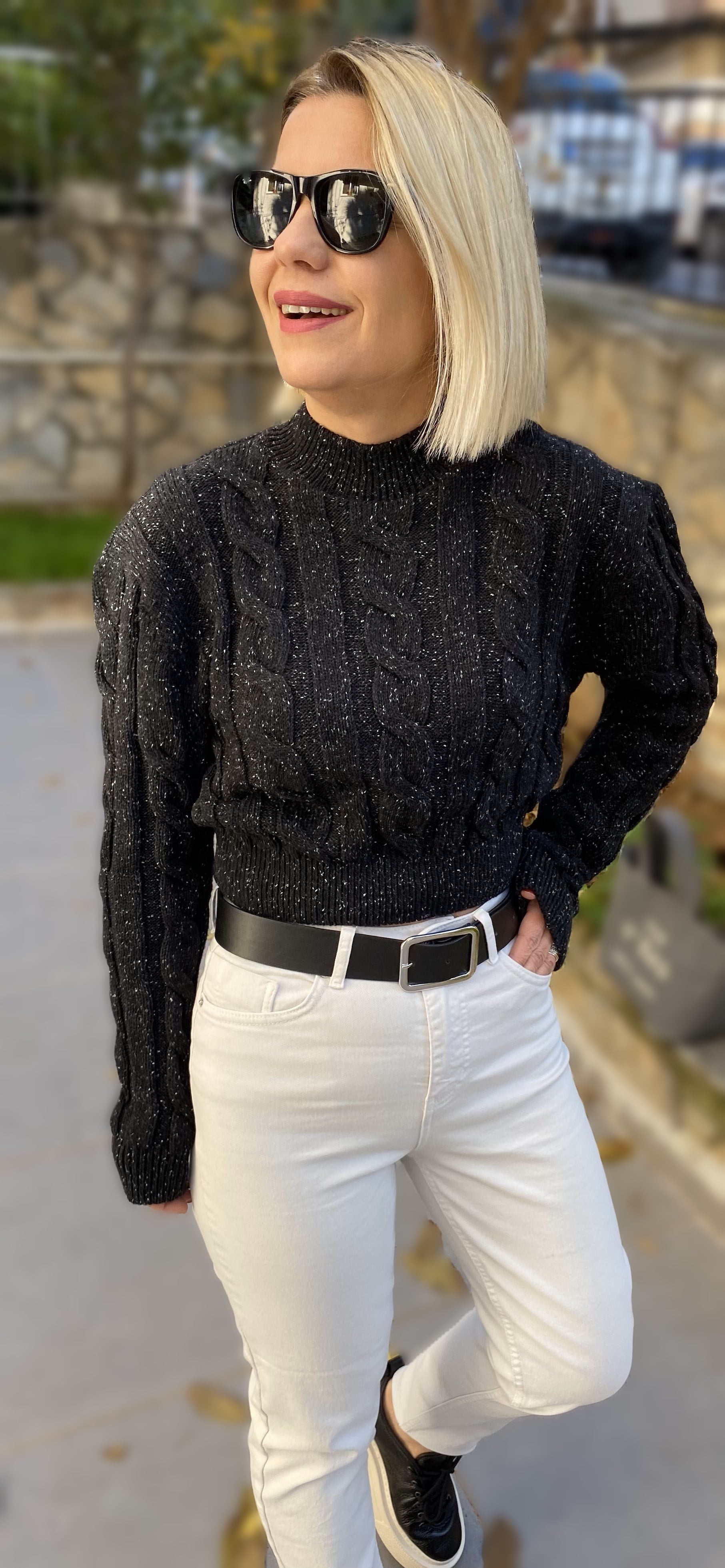 YARIM BALIKÇI KIRÇILLI CROP SAÇ ÖRGÜ TRİKO 5998