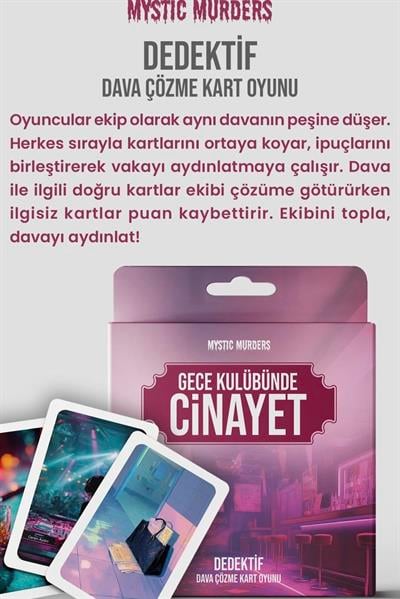 Dedektif Kart Oyunu - Gece Kulübünde Cinayet
