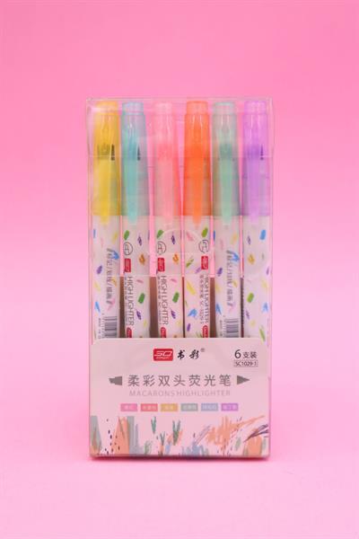 6lı Çift Taraflı Soft Renkli Keçeli Kalem