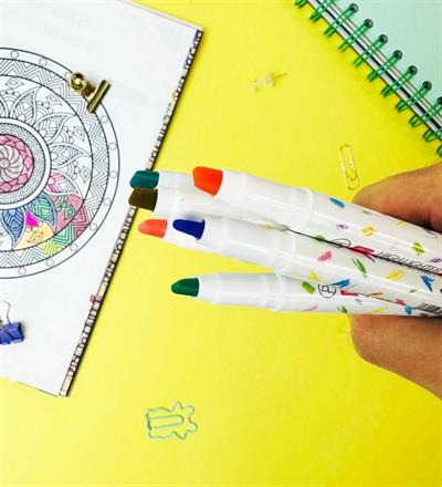 6lı Çift Taraflı Soft Renkli Keçeli Kalem