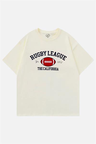 Bej Unisex Rugby League T-Shirt