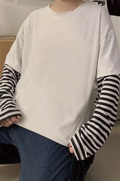 Beyaz Birleşik T-Shirt