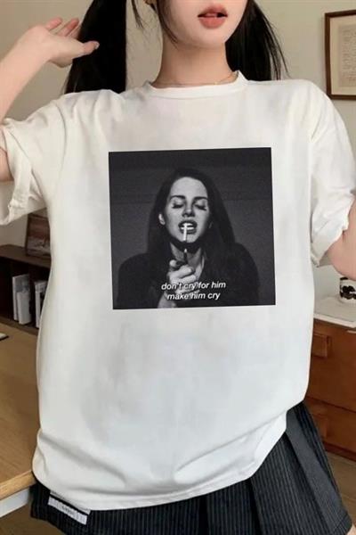 Beyaz Unisex Lana Del Rey Yazılı T-Shirt