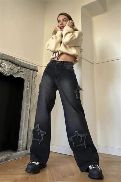 Füme Y2k Stars Patch Detay Jeans