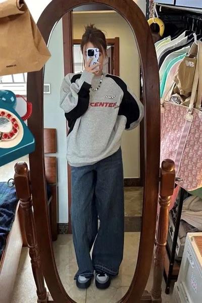 Gri Kol Detay F426 Center Şardonlu Sweatshirt