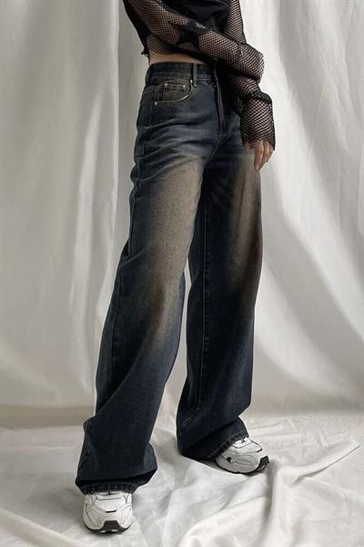Kahverengi Yıkamalı Baggy Jeans