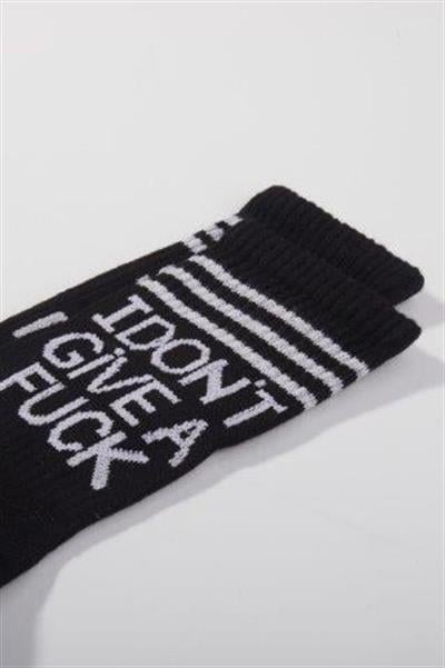 Siyah I Dont Give A Fuck Çorap