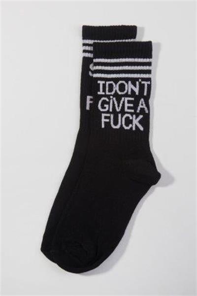 Siyah I Dont Give A Fuck Çorap