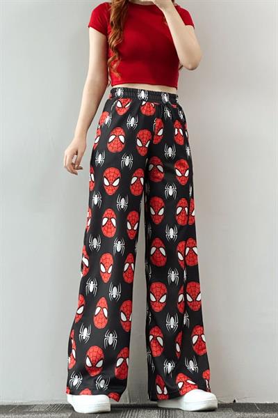 Siyah Örümcek Spiderman Bol Paça Eşofman Altı