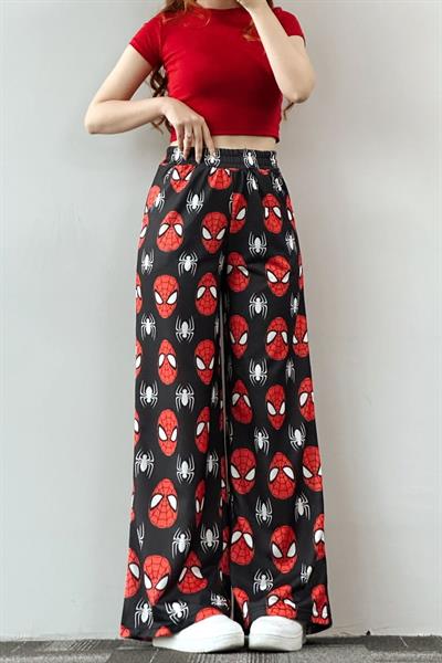 Siyah Örümcek Spiderman Bol Paça Eşofman Altı