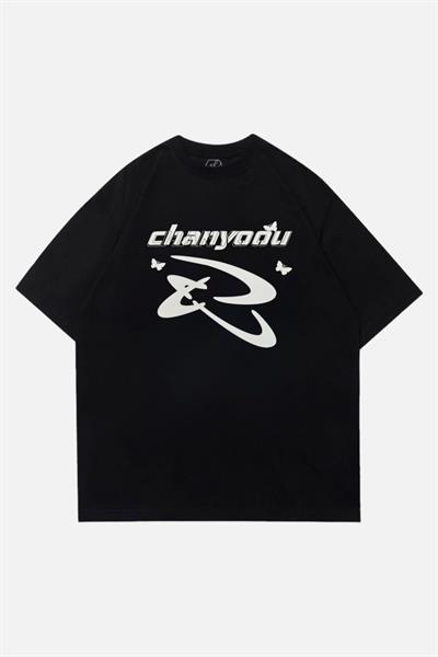 Siyah Unisex Chanyoou Street Style T-Shirt