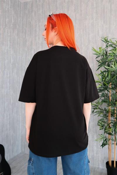 Siyah Unisex Kol Detay Naruto Shippuden T-Shirt