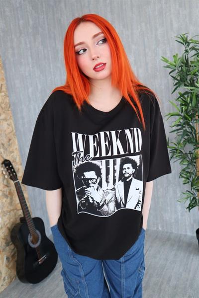 Siyah Unisex The Weeknd T-Shirt