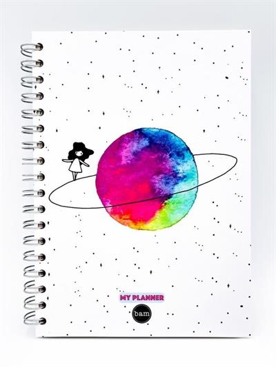 Telli Planlayıcı Defter Ajanda - Beyaz Satürn