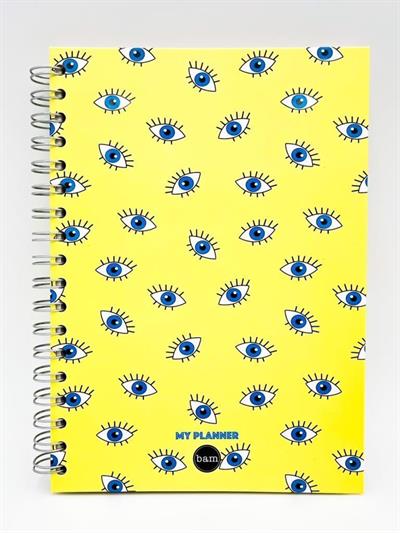 Telli Planlayıcı Defter Ajanda - Sarı Nazar Göz