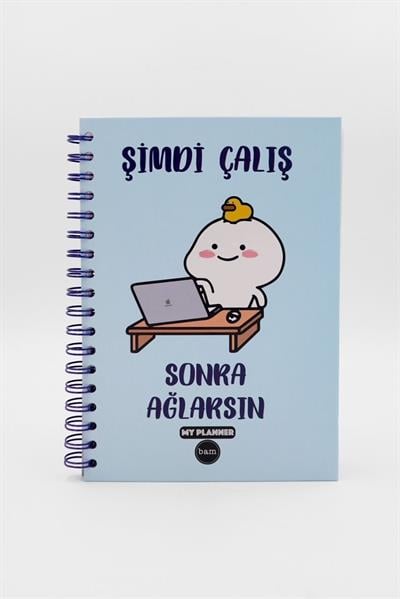Telli Planlayıcı Defter Ajanda - Şimdi Çalış Sonra Ağlasın