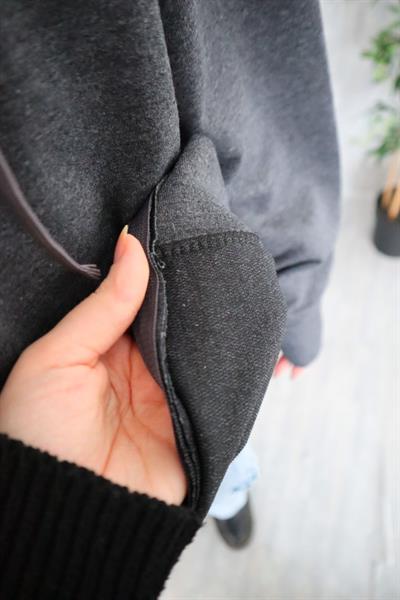 Unisex Füme Fermuarlı Hırka