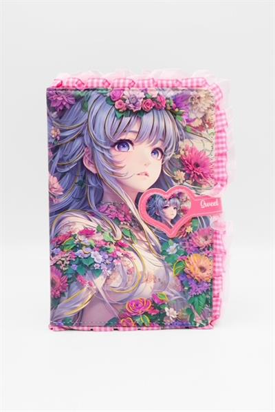 Anime Flower Girl Mıknatıs Kapaklı Defter 