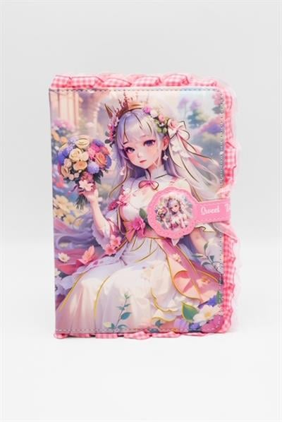 Anime Flower Girl With Bouquet Mıknatıs Kapaklı Defter