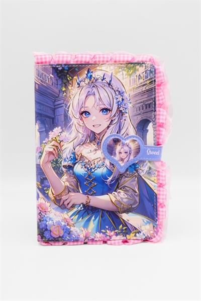 Anime Princess Crowned Girl Mıknatıs Kapaklı Defter